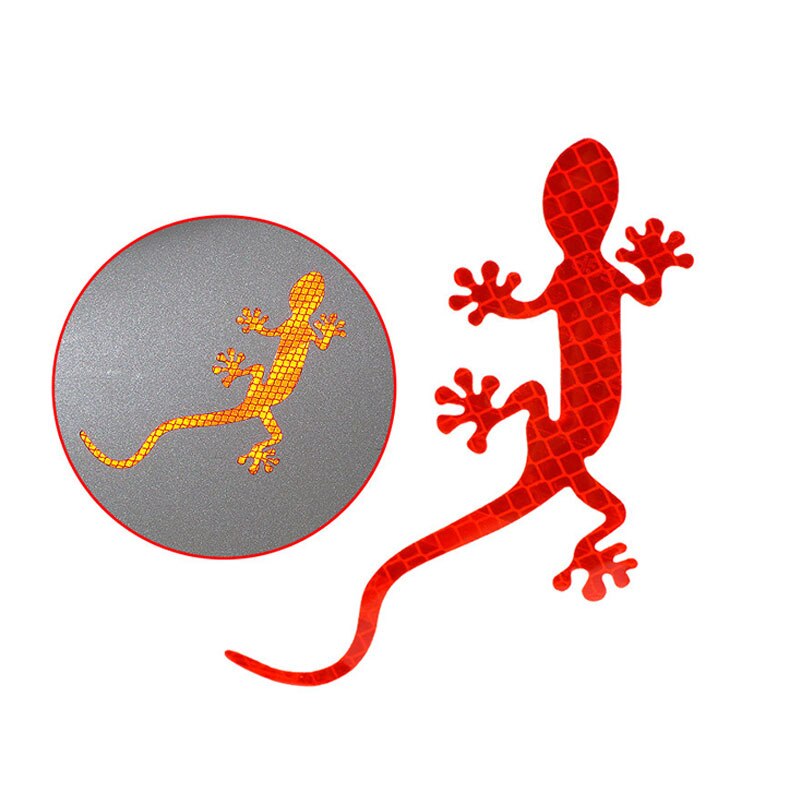Reflecterende Gecko Sticker Auto Reflecterende Sticker Veiligheid Waarschuwing Mark Body Scratch Blokkeren Stickers 3D Stereo Stickers: Rood