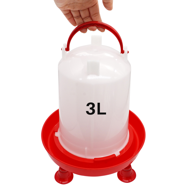 1Pc 1.5kg/3L Poultry Automatic Drinker Bucket Chicken Feeder Barrel Water Bucket Quail Drinking Farm Chicken Coop Water Supply: WHITE