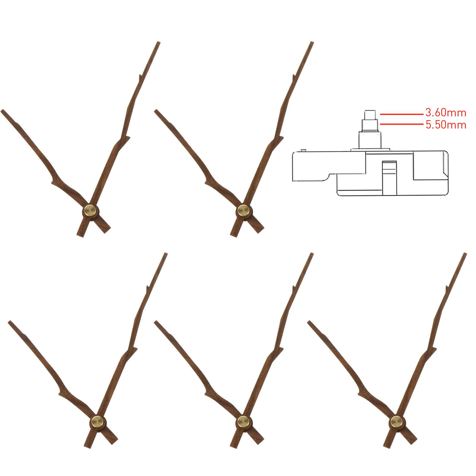 5-sets houten handklok wijzers wijzers kit vervangende onderdelen elektrische motor alleen dezelfde stijl beweging diy reizen
