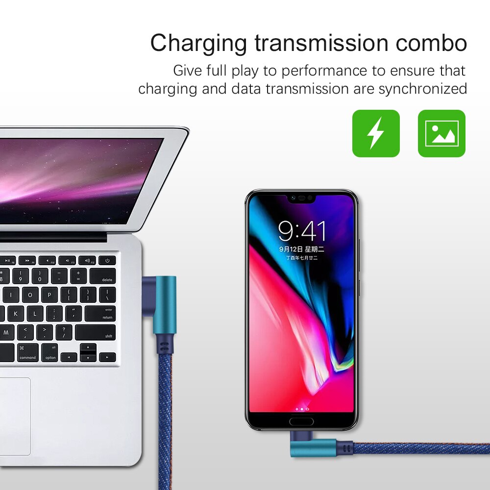 Olnylo Mikro USB Kabel 90 grad Schnelle Ladegerät Ladung Kabel für Huawei USB Kabel Mikro Daten Kabel für Samsung HTC Android Telefon