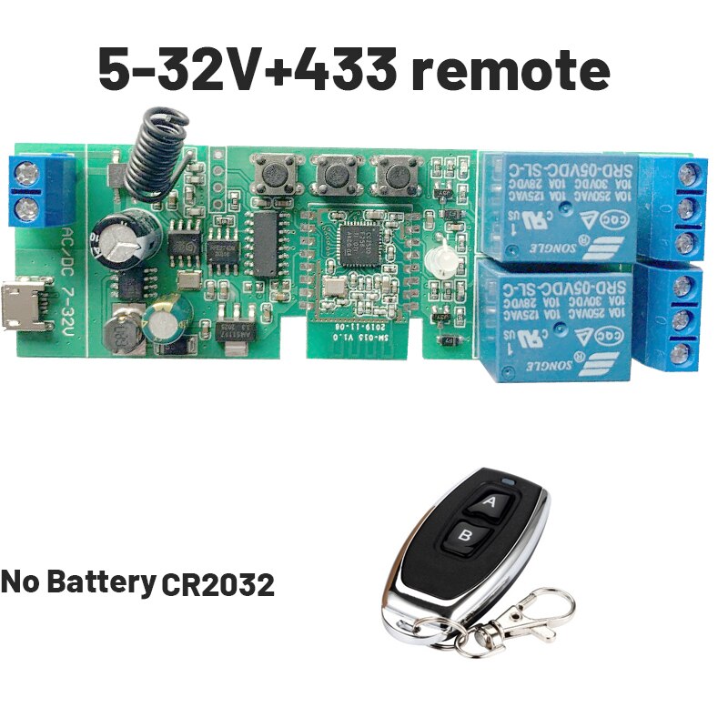2CH DC5-32v relay-module gateway Door Garage Curtain motor light-switch bridge smart-hub remote-control zigbee alexa google home: Type 2
