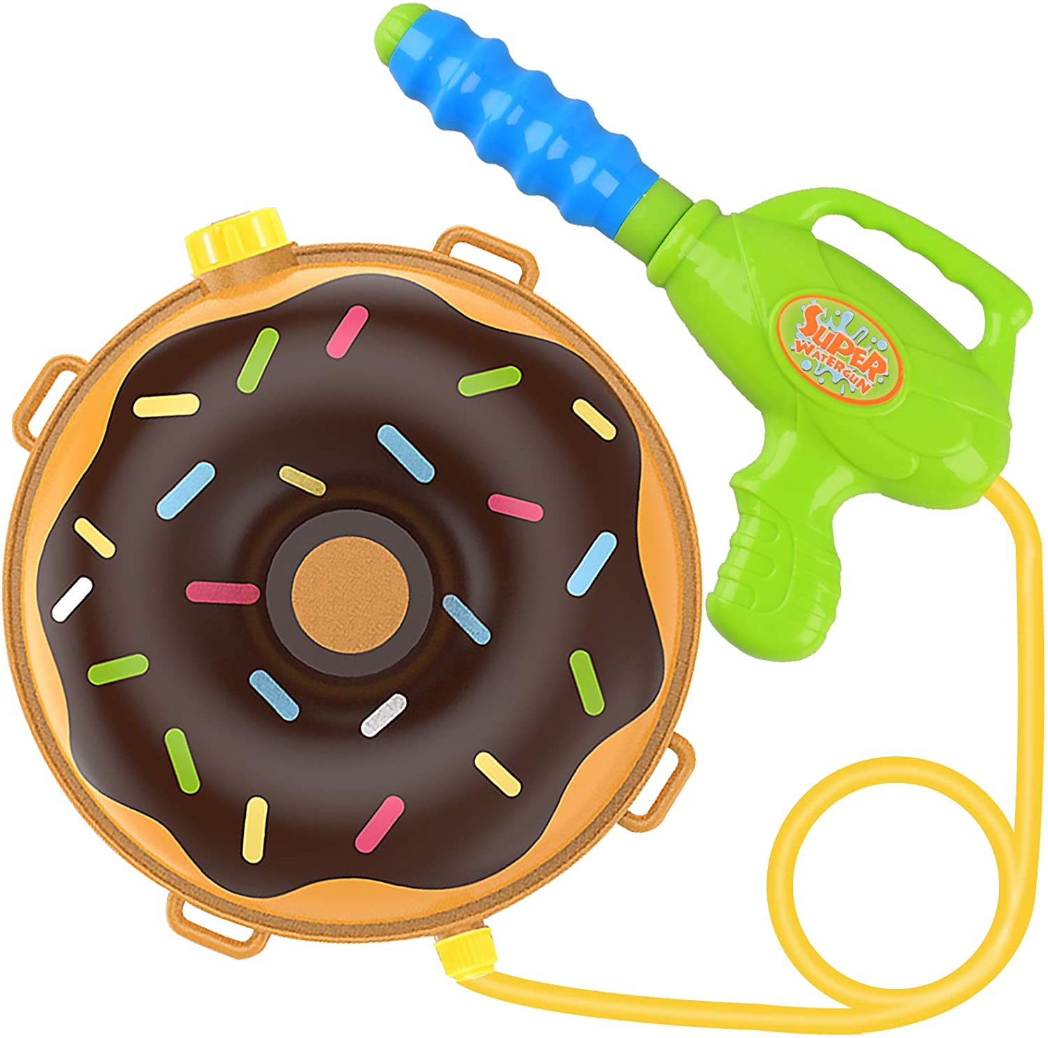 Waterpistool Rugzak Water Blaster Voor Kids -Water Shooter Met Tank Lady Bug Speelgoed Voor Kids-Zomer Outdoor speelgoed F: Chocolate Donut