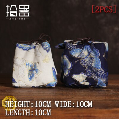 Keramische theebus koffiedoos puer groene theebus opbergdoos verzegelde pot minifles kruidencontainer reisbus: Stoffen tas 04