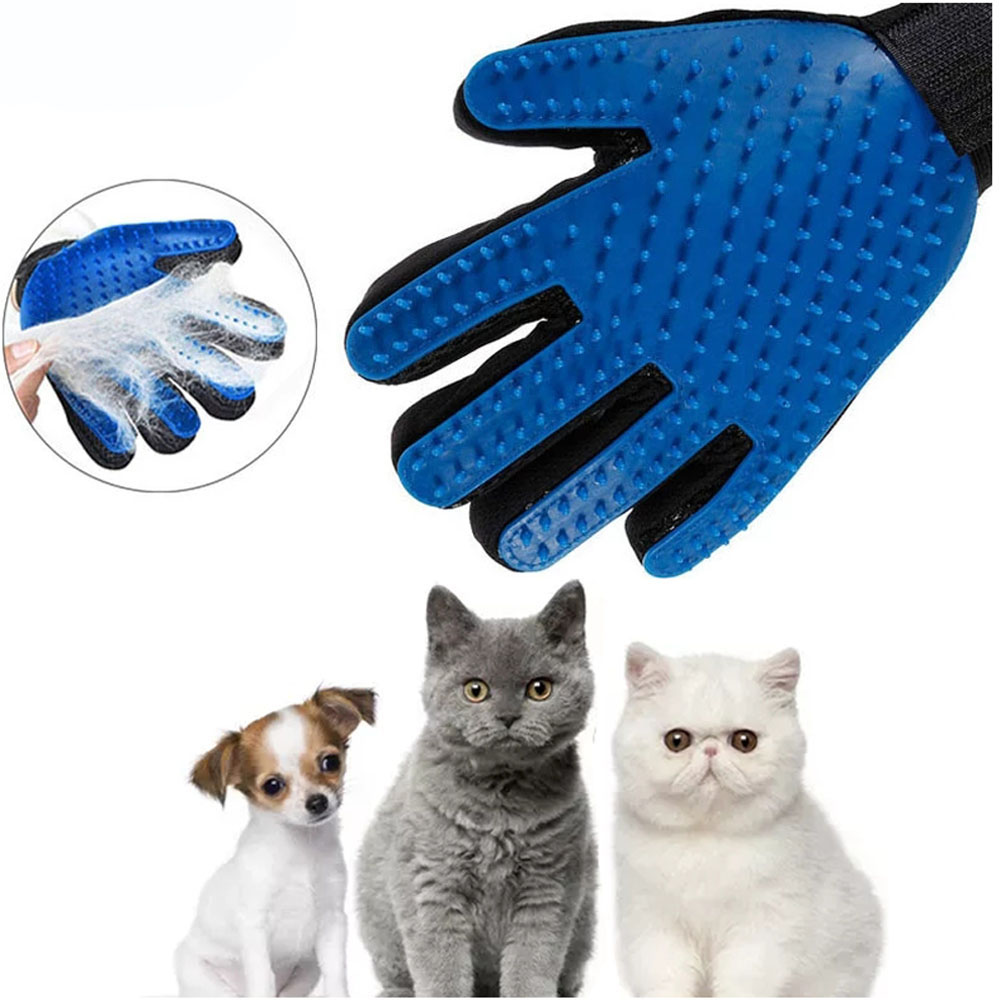 Guante de aseo para perros, gatos y mascotas, cepillo de baño, guantes de limpieza efectiva, depilación