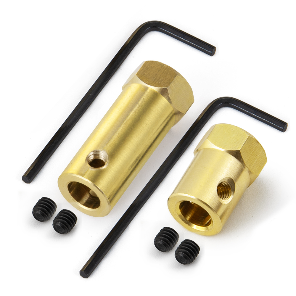 AXSPEED 4 Uds 12mm acoplador de acoplamiento hexagonal de rueda adaptador de manga de latón conector de neumático 3/4/5/6/7/8/mm para piezas de repuesto de coche barco RC