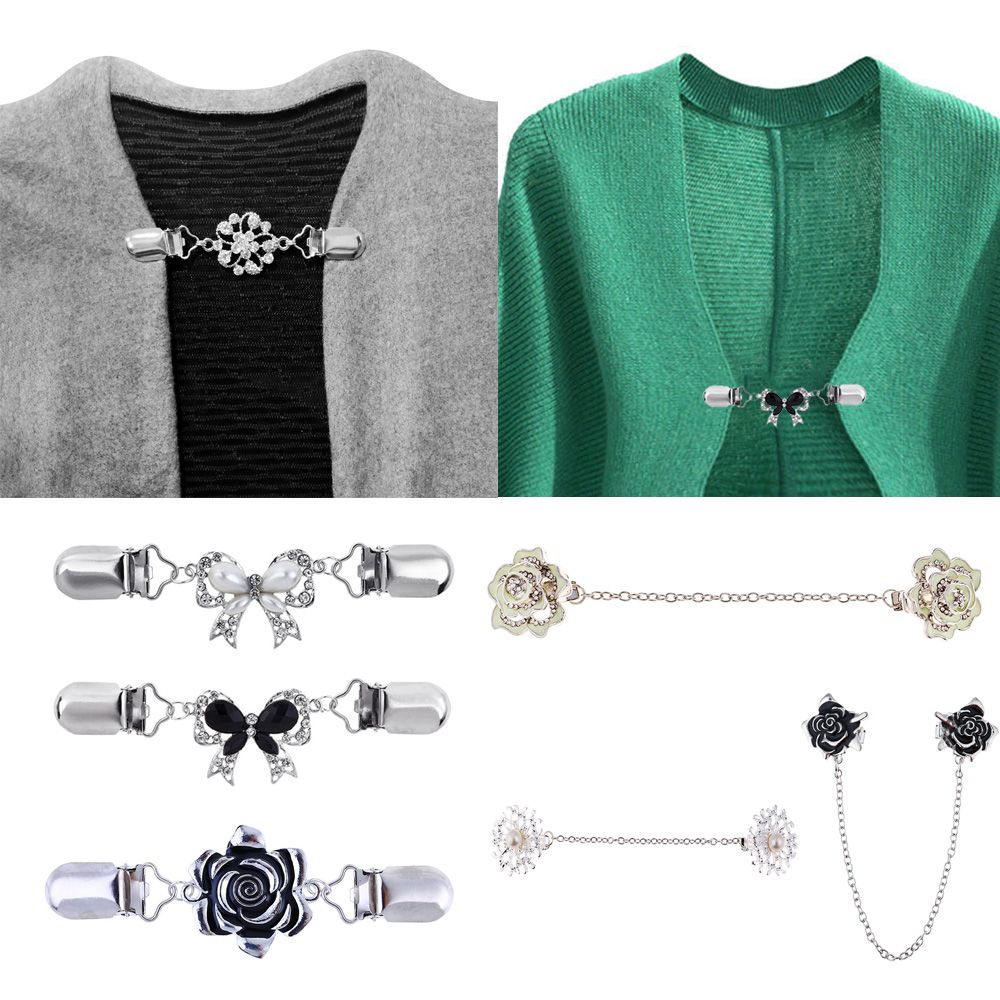 Vest Clip Trui Shawl Clips Keeper Kraag Eend Mond Plated Metalen Clip Houder Garters Accessoires Sieraden