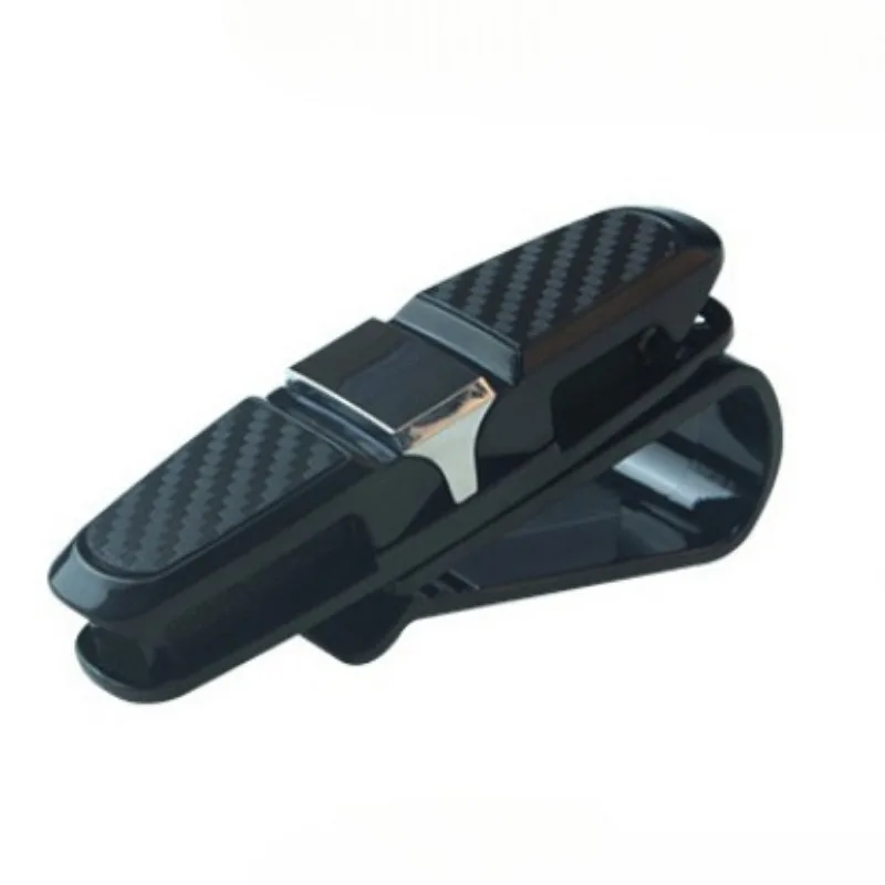 Auto Brilhouder Auto Zonneklep Bril Houder Zonnebril Clip Kaart Houder Pen Case Clip Box Universele Accessoires: Zilver