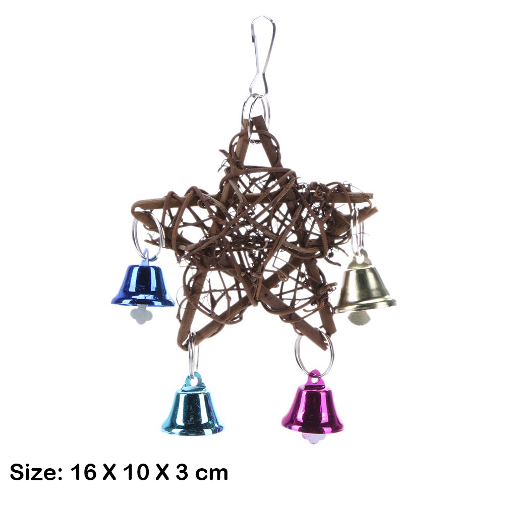 Parrot Toys Macaw Hanging Acrylic with Bells Bites Chew On Cages Cockatoo Stand Rack Swing Bird Toy Pet Product: 03