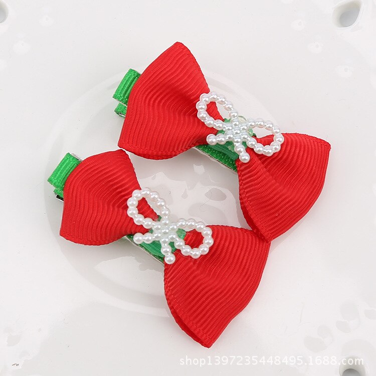 Anneau élastique pour cheveux, 2 pièces/ensemble, accessoires de cheveux de noël pour enfants, bande en caoutchouc, serre-tête pour filles: NO.10