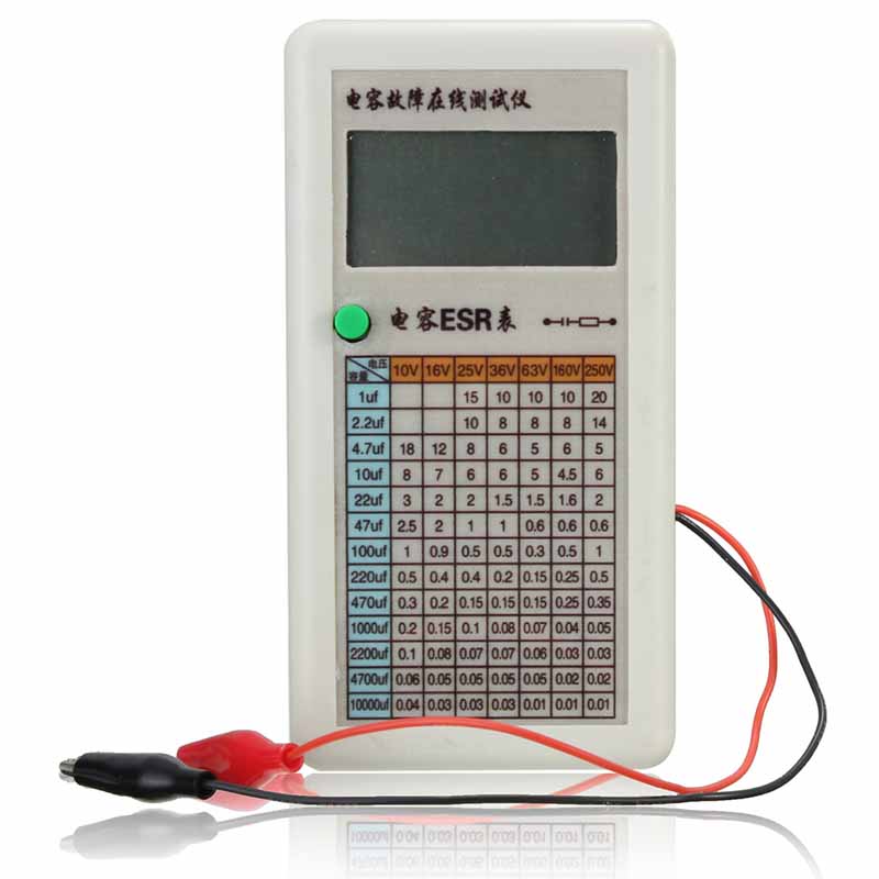 Testeur de condensateur numérique LCD ESR, compteur de résistance interne, Test en Circuit