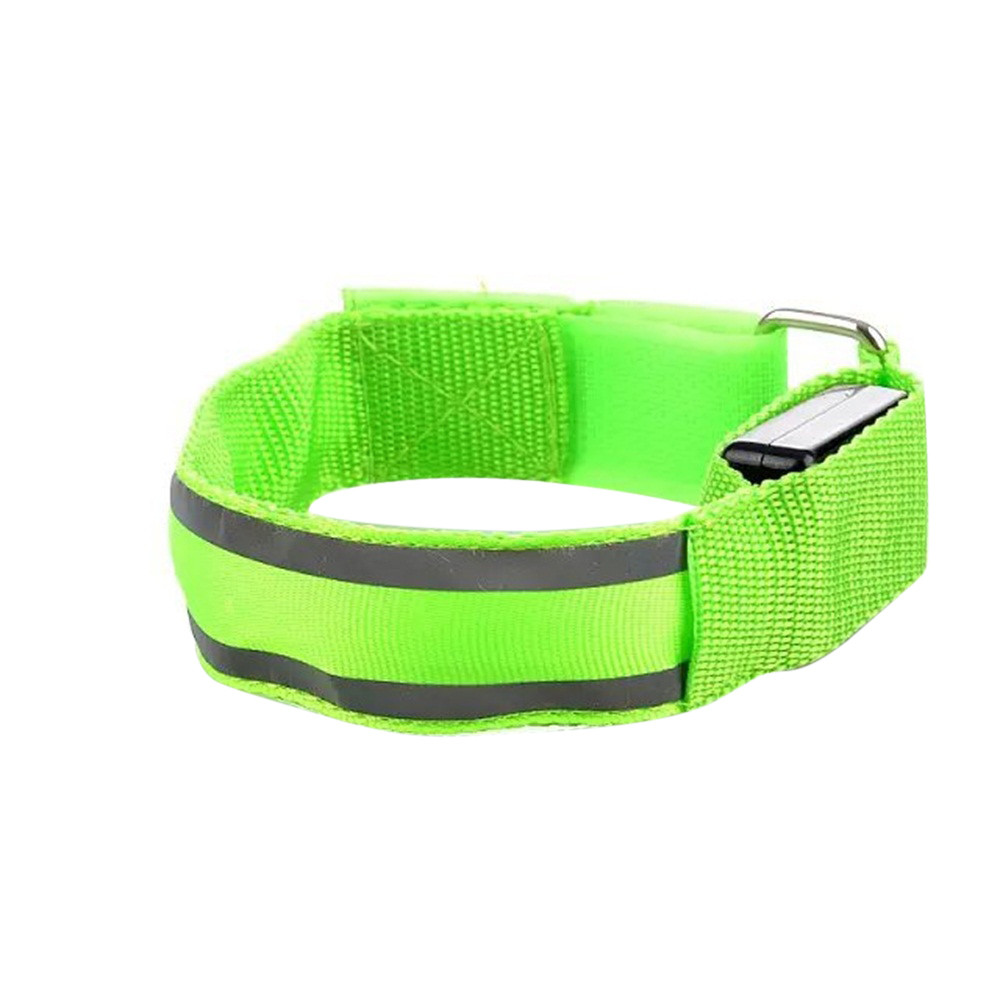 LED Reflective Light Arm Armband Strap Safety Belt For Night Running Cycling Hand Strap Wristband Wrist Bracelets #30: Green 