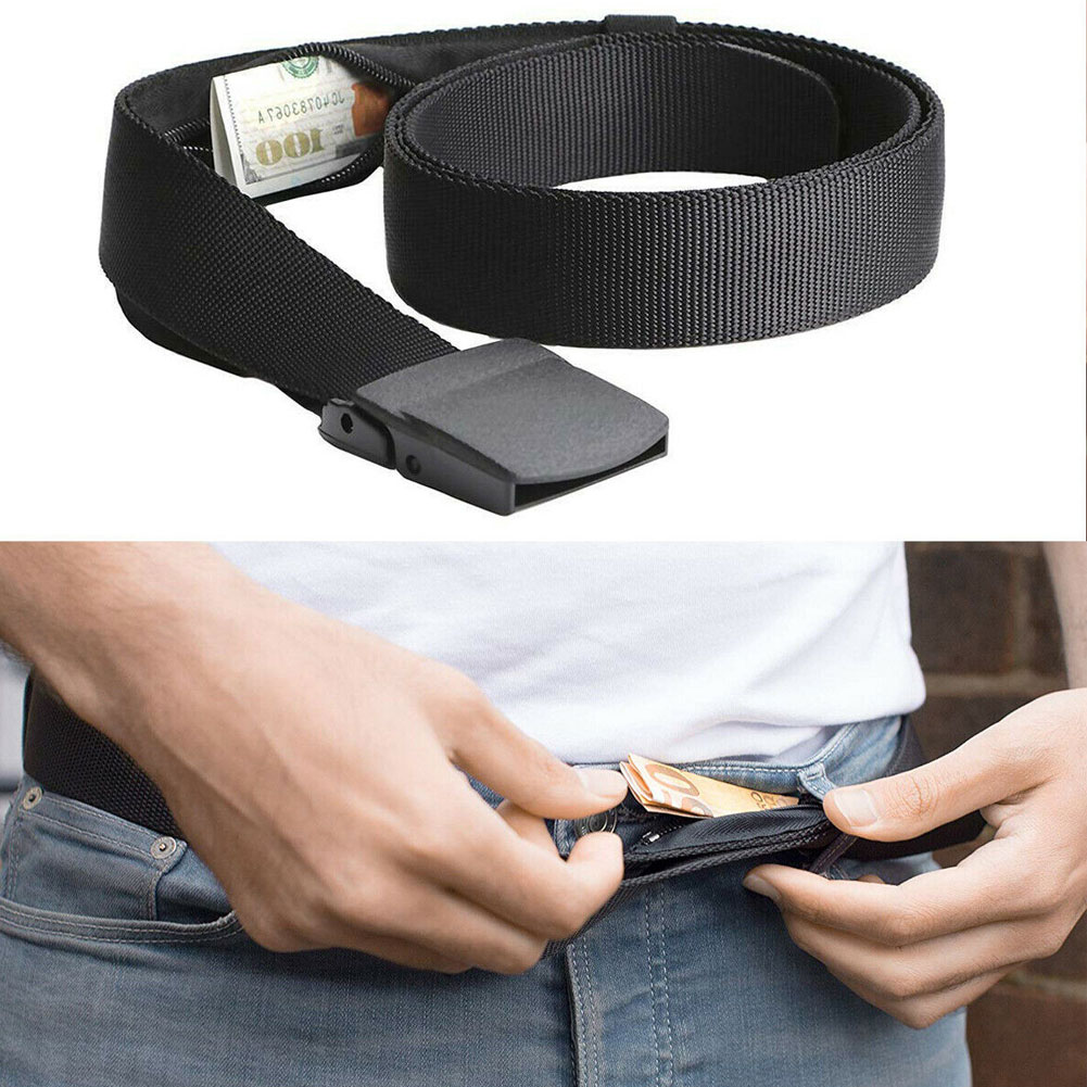 Viagem ao ar livre dinheiro anti roubo cinto saco de cintura feminino portátil escondido dinheiro cinta cinto carteira pacote de cintura masculino segredo escondendo cinto