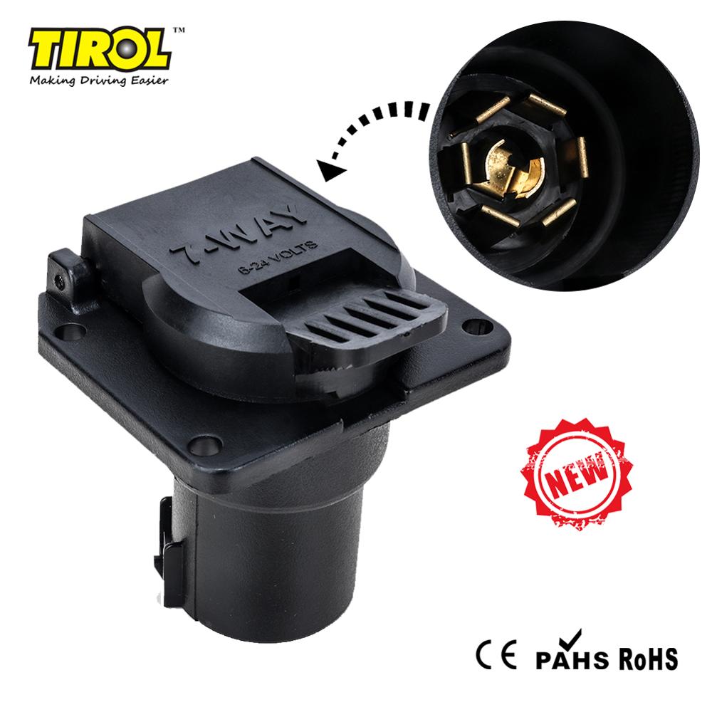 Enchufe de hoja de remolque de 7 vías Tirol T25419a conector de remolque de 6-24 V americano para luces de señal de remolque y vehículo www. subtitulos