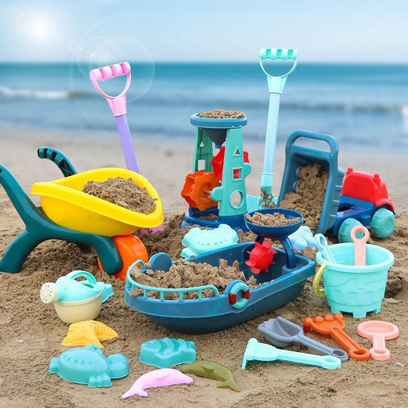 Strand Speelgoed Zandbak Siliconen Emmer En Zand Speelgoed Zandbak Outdoor Zomer Speelgoed Water Spel Winkelwagen Scoop Kind Schop Voor kids