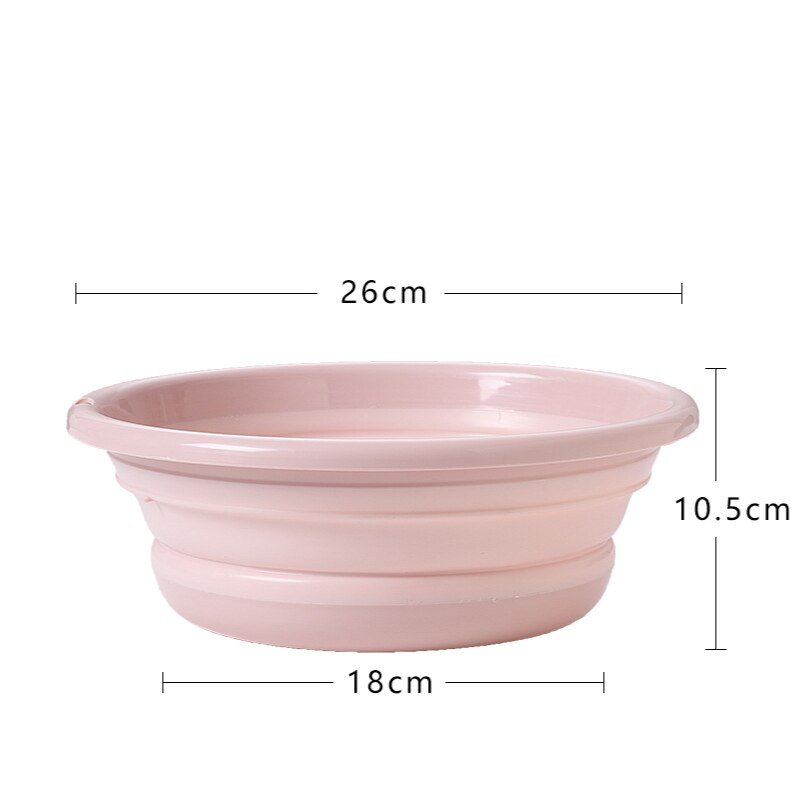 Plastfolie bassin nordisk bærbar udendørs håndvask stort husholdnings håndvask, der kan trækkes tilbage: Trompet (lyserød)