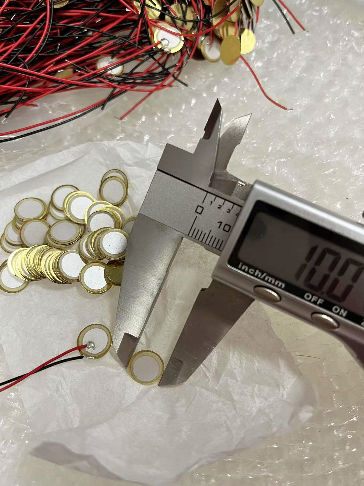 10 Stks/partij 10Mm Piezo Buzzer Sirene Sensor Trigger Drum Disc Met Draad Koper Piezo Buzzers Voor Buzzer Luidspreker Diy