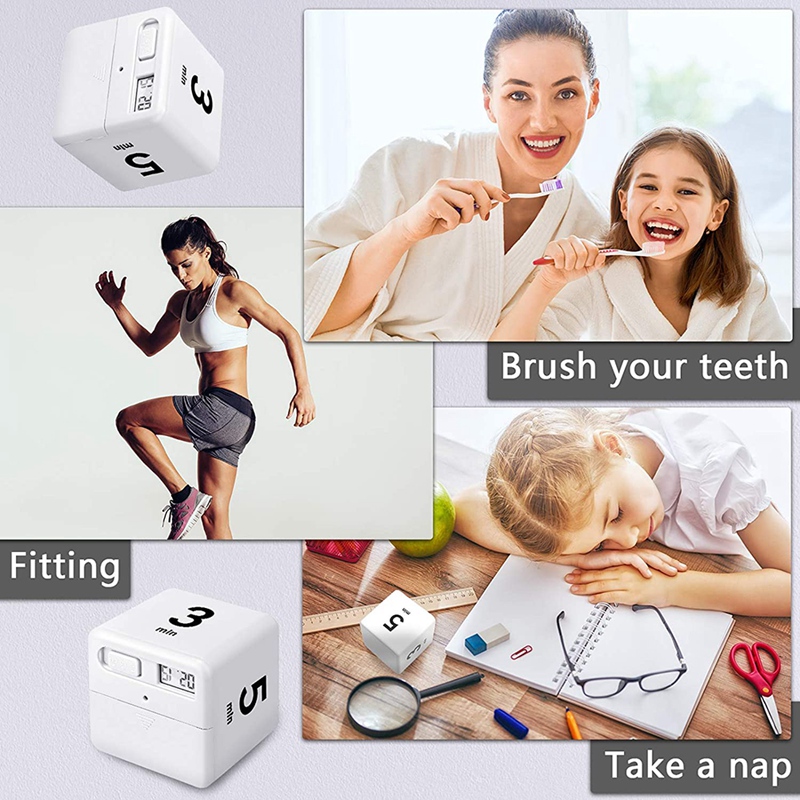 3 Pieces Cube Timer,Gravity Sensor,Flip Timer,Child Timer,Exercise Timer,Study Timer and Game Timer,for Time Management