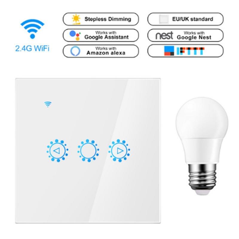 WiFi Smart Touch Dimmer Switch APP Light Control Smart Light Switch Universal Breaker Timer Wireless Remote Control Works Switch