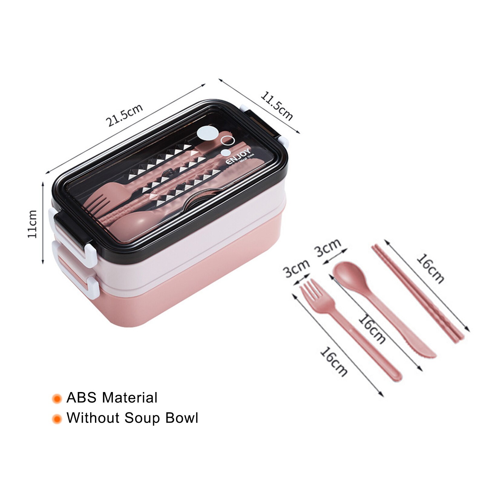 Stainless Steel Lunch Box Bento Boxes Tableware For School Kids Office Worker Double Layers Microwave Heating Lunch Container: PInk-plastic