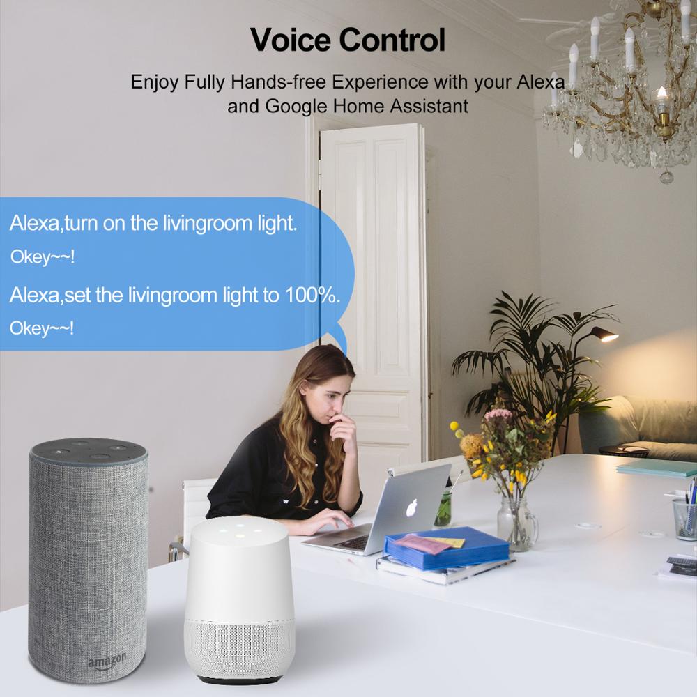 Tuya smart wifi led-pære 4w,  dimbar smart lyspære  e14 rgb 16 millioner farger, kompatibel med alexa google home smart life