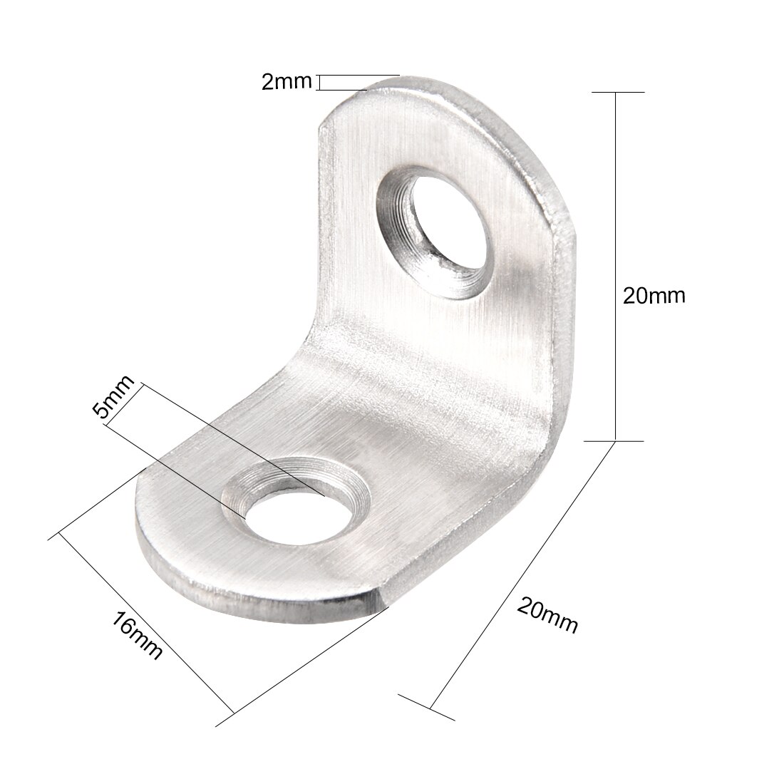 Uxcell uxcell 10 stk 20mm x 20mm x 16mm hjørne afstivning samling l form beslag fastgørelseselement rustfrit stål