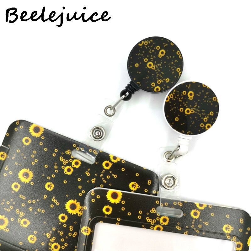 Girasoli fiori titolare della carta donna uomo affari cordino Badge porta carte porta carte studente cordino ID porta carte di credito borse