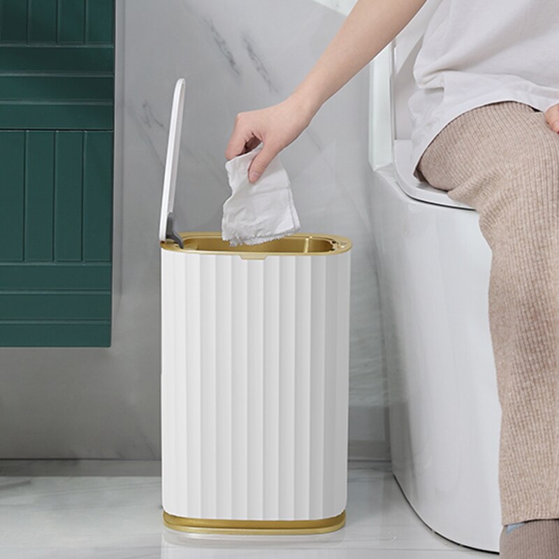 12L/15L Smart Sensor Trash Can Household Automatic Electronic Trash Can Kitchen Waste Bin Trash Can for Bedroom Kitchen Bathroom