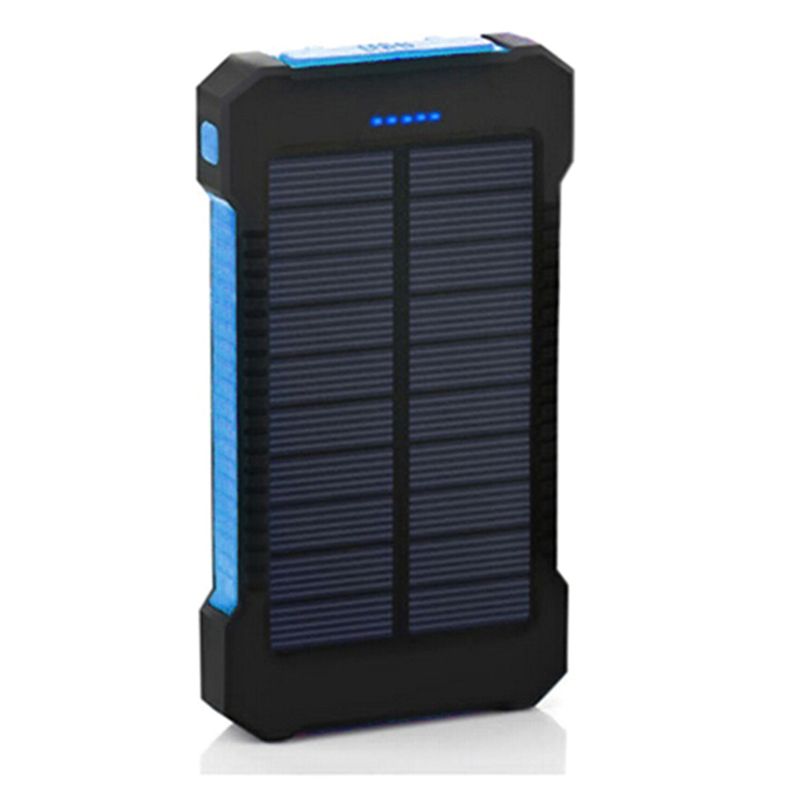 LED double Ports USB panneau solaire housse de batterie portative Concise et voge style chargeur bricolage Kits boîte L4MD: blue