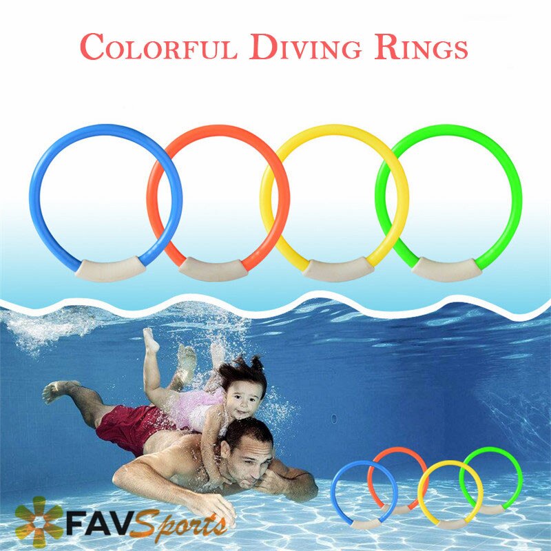 4 stks Onderwater Duiken Ringen Plastic Gooien Speelgoed Kinderen Zwembad Speelgoed Cirkel Training Ringen Zwembad water Game