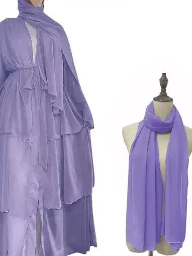 Chiffon Open Abaya Dubai Turkey Kaftan Muslim Cardigan Abayas Dresses For Women Casual Robe Kimono Femme Caftan Islam Clothing: XXL / Red