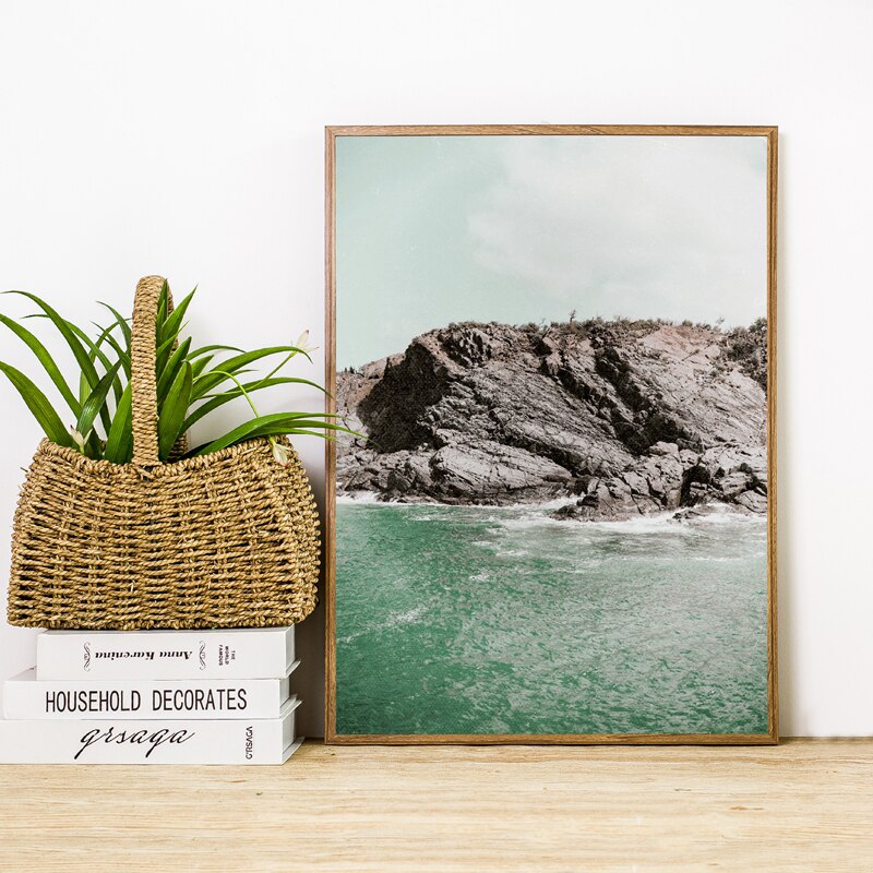 Natural Scenery Mountain Photography Posters and Prints Lake View Teal Gallery Wall Art Painting Pictures Home Room Decor