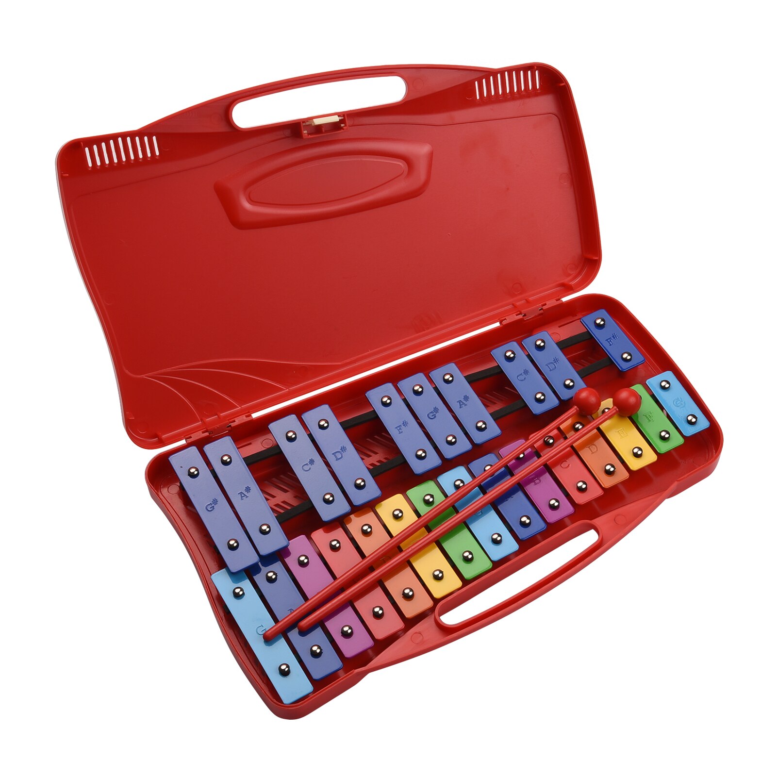 25 notas glockenspiel xilofone percussão ritmo musical educacional instrumento de ensino brinquedo com caso 2 maletes para crianças bebê