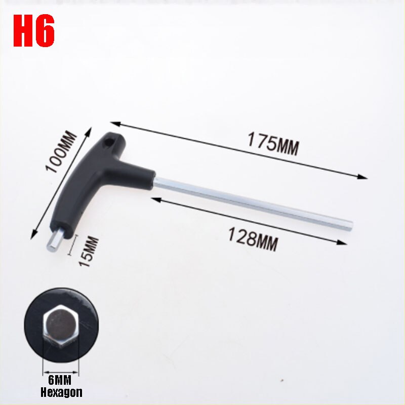1PCS Allen Key Hex Wrench T Handle Flat Ball Spanner Double-End Hex Screwdriver Set For Auto Bike Motorycle ReapairT-wrench: H6
