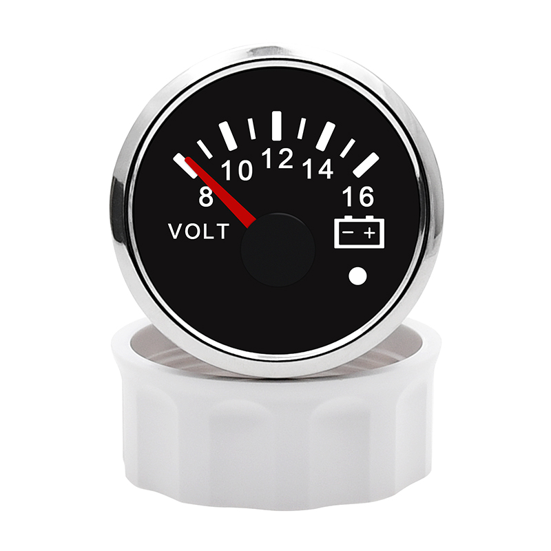 Point Alarm Car Gauge Vehicle Meter 12V Automobile 52mm Water Temp Oil Press Fuel Pressure Volt Indicator For Motorcycle Boat