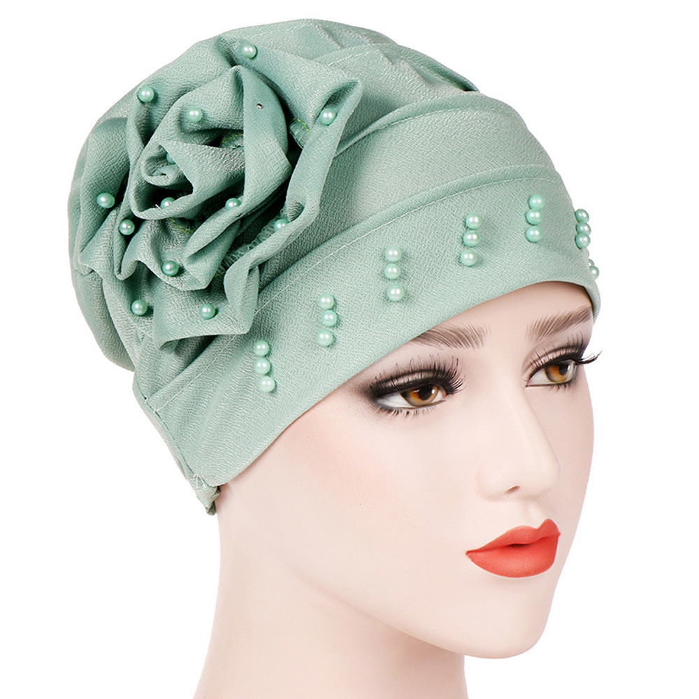#5 Mode Vrouwen Kralen India Hoed Moslim Ruche Kanker Chemo Beanie Sjaal Tulband Cap Freeship