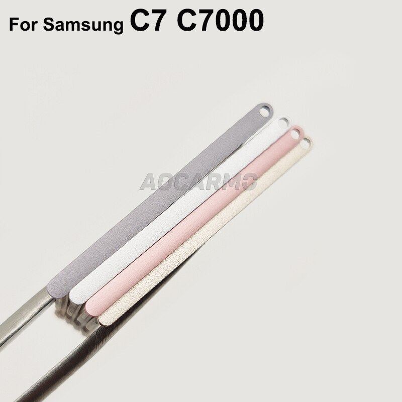 Aocarmo SIM Card metallo Nano Sim Tray MicroSD Slot Holder parti di ricambio per Samsung Galaxy C7 C7000