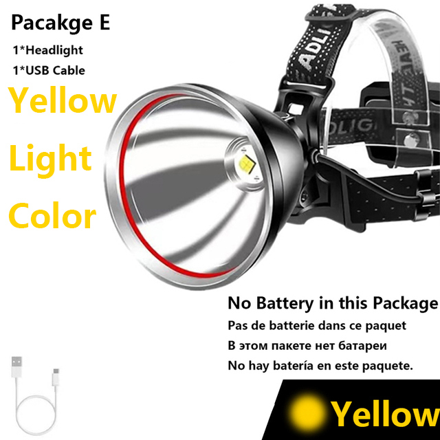 Super XHP90 exterior LED farol, USB recarregável cabeça lanterna, bicicleta lâmpada, tocha, mais poderoso, 500000LM, 1000m: Vermelho