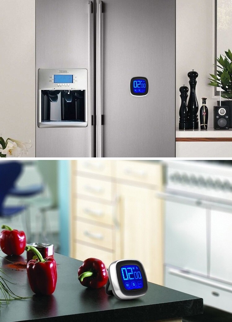 Temporizador Digital para cocina pantalla táctil LED, reloj despertador electrónico para cocinar, hornear, juegos deportivos, Operación silenciosa para oficina