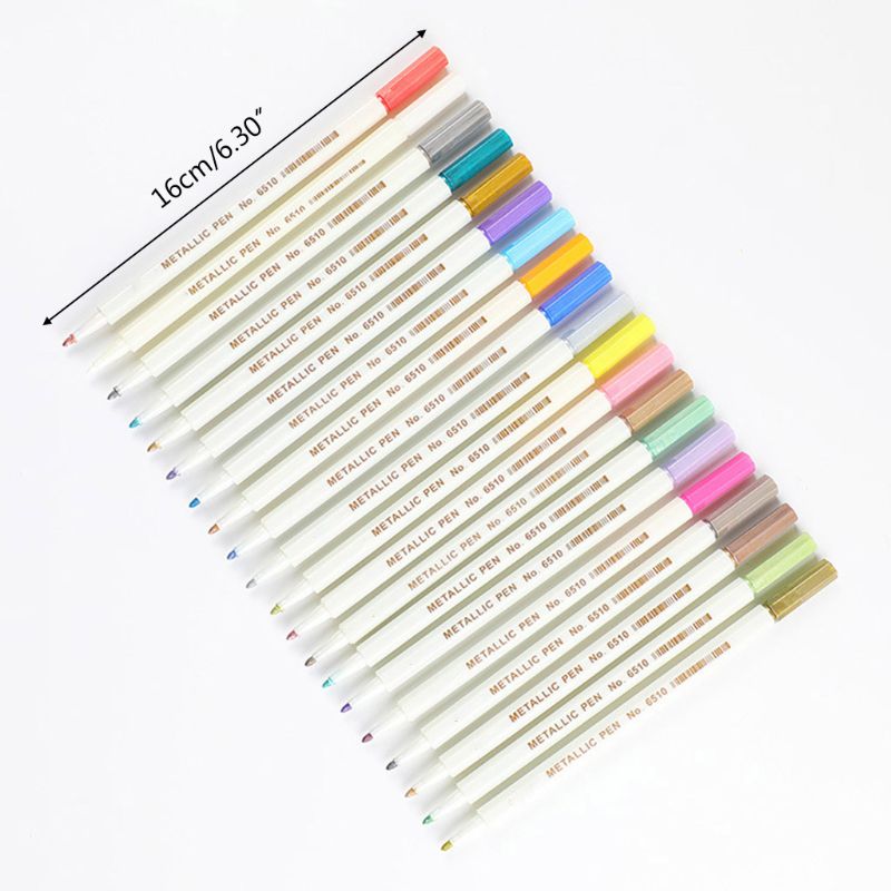 10/12/15/20/30 Colors Metallic Micron Pen Detailed Metal Paint Maker DIY Album Paper Drawing School Art Supplies