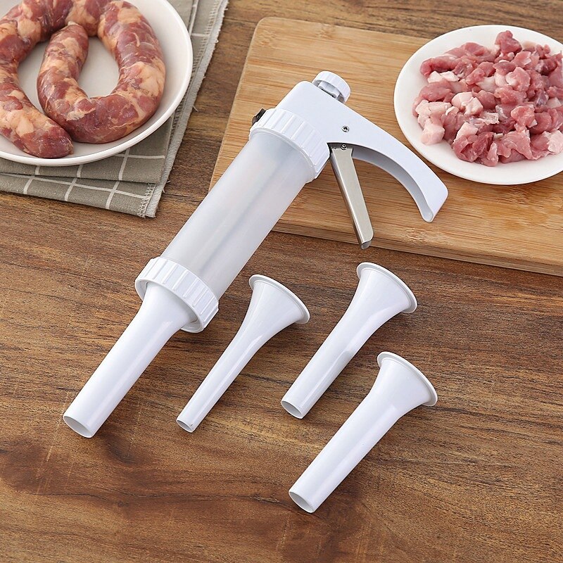 Sausage Salami Maker Meat Filling Tools for Sausage Meat Stuffer Filler Hand Operated Sausage Machines Funnel Nozzle: Default Title