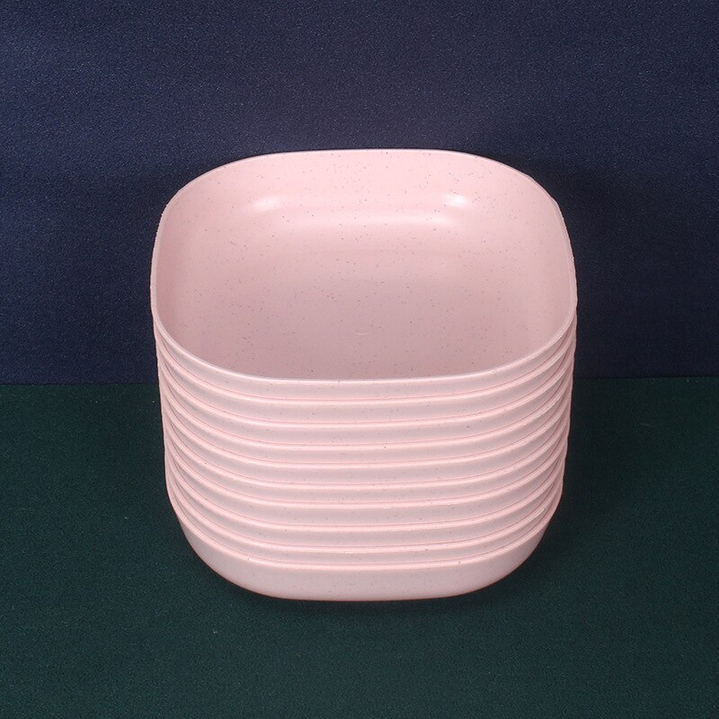 15cm głębokie kwadratowe kości plucie danie 10 sztuk słomy pszenicy antypoślizgowe ciasto danie restauracja wysokie kluski naczynia sztućce zastawa stołowa: różowy