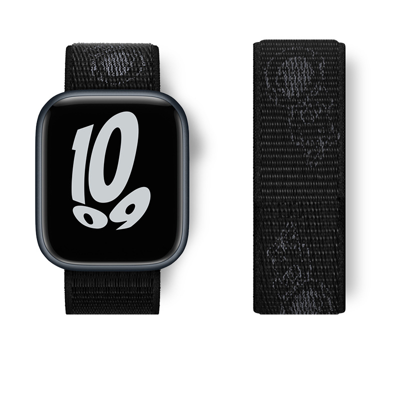 Correa de nailon para Apple Watch Band Ultra 9 8 7 SE 6 5 3 38MM 42MM 40MM 44MM accesorio para reloj inteligente pulsera iWatch serie 45MM 41MM: XS / Polvo azul