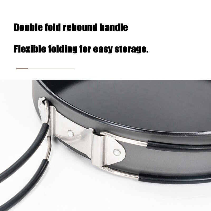 MOBI GARDEN Frying Pan Outdoor Camping Folding Frying Pan Frying Pan Steak Pot Portable Pan BBQ Supplies