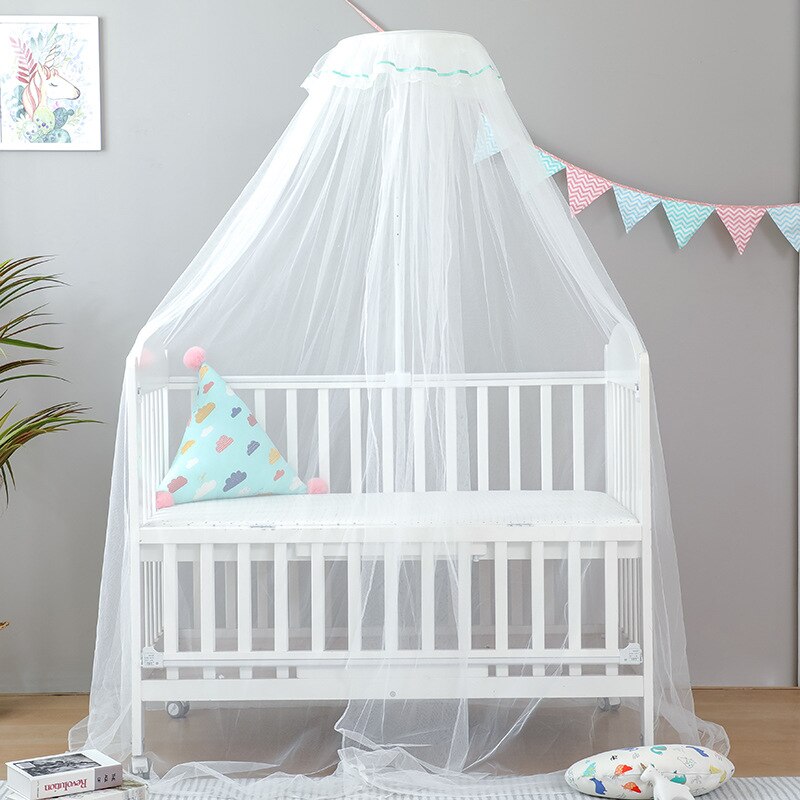 Zomer Baby Wieg Klamboe Self-Stand Baby Bed Net Crib Netting Met Houder Universele Baby Baby Bed Luifel inclusief Houder: green