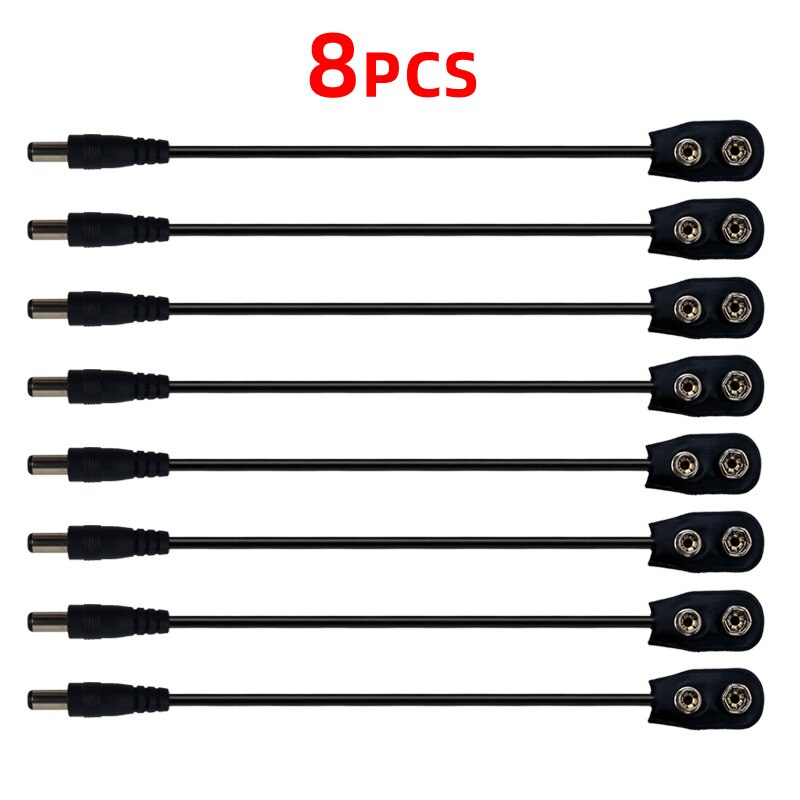9V Battery Clip Converter Power Cables Snap Connector DC 2.1 5.5mm Plug For Guitar Effect Pedal Power Supply Cable: Blue