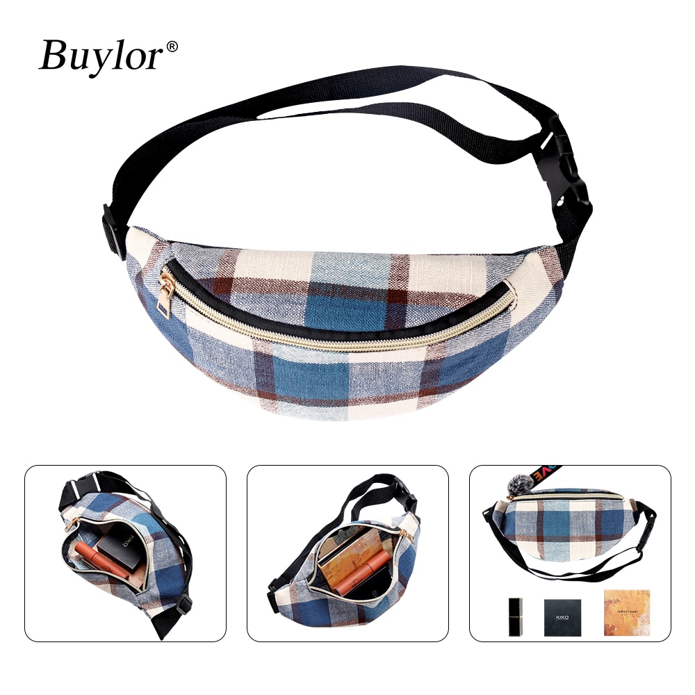 Buylor Riem Tas Vrouwen Mode Fanny Pack Levensstijl Hip Bum Tas Toevallige Borst Zak Lichtgewicht Taille Pack Taille Pouch