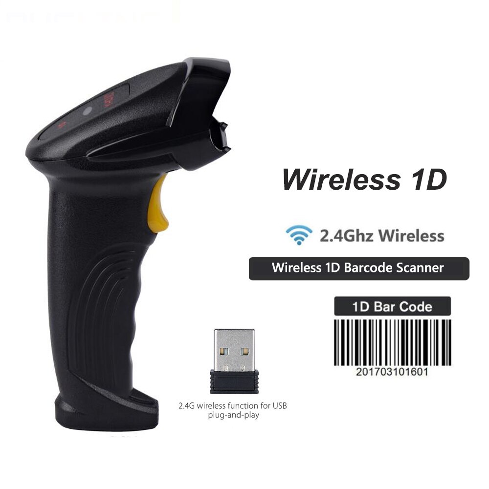 1D & 2D barcode scanner Supermarkt Psp 2D Code Scanner Bar Code Reader QR Code Reader PDF417 2.4G draadloze & wired: Wireless 1D Scanner