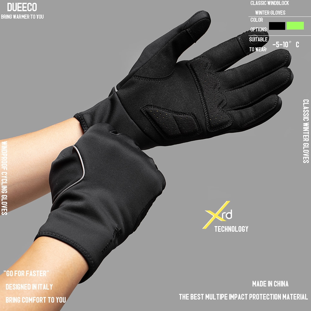 guantes ciclismo invierno Guantes de ciclismo a prueba de viento, guantes de bicicleta, guantes de bicicleta de montaña-XRD acolchados con absorción de golpes, antideslizantes, térmicos y cálidos