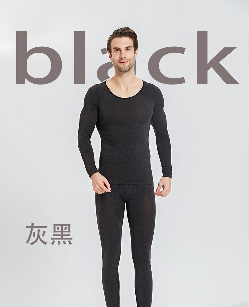 Sells Three Seconds Heat Men's Ultra-thin Thermal Underwear Tight Thermal Underwear No Trace Low Collar Thermal Underwear