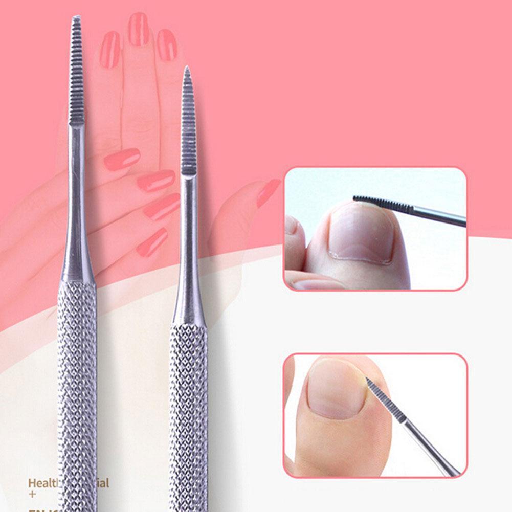 Lima de uñas para dedos de los pies, Lima de pedicura de doble punta, borde satinado, elevador de uñas encarnadas, onicomicosis, paroniquia, 1 ud.